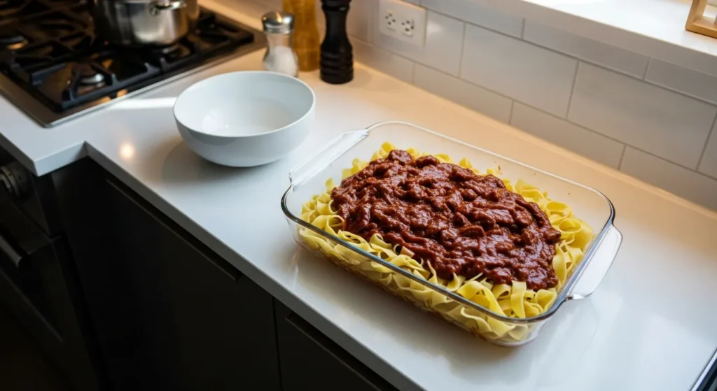 BBQ Bacon Cheeseburger Lasagna Recipe 4 Step 4 4