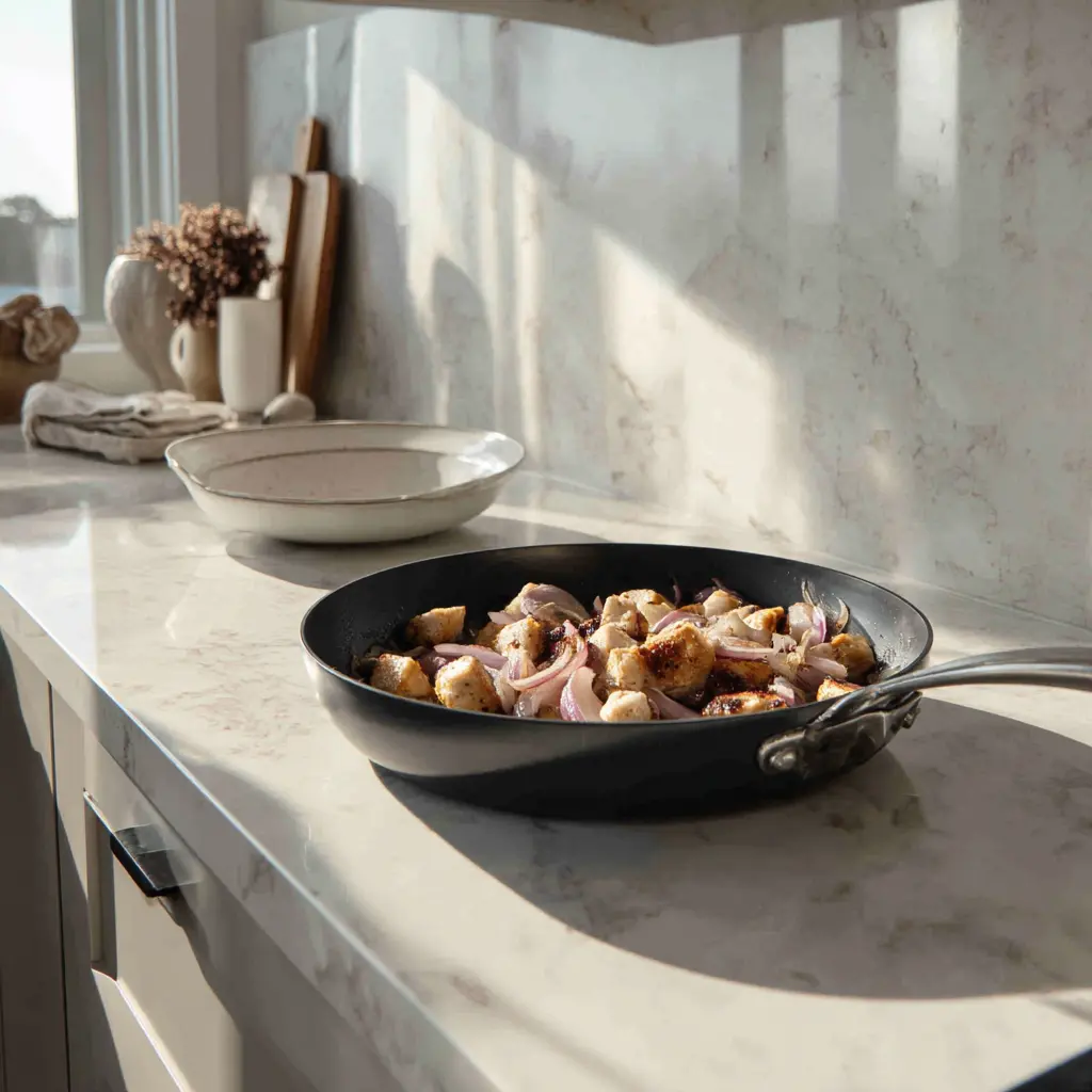 French Onion Chicken Orzo Casserole