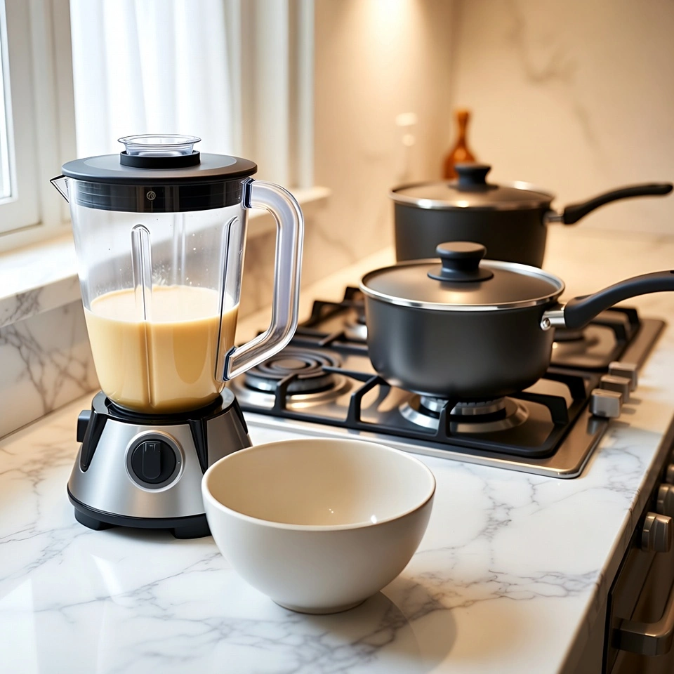 blending the mixture for Starbucks Egg Bites Recipe