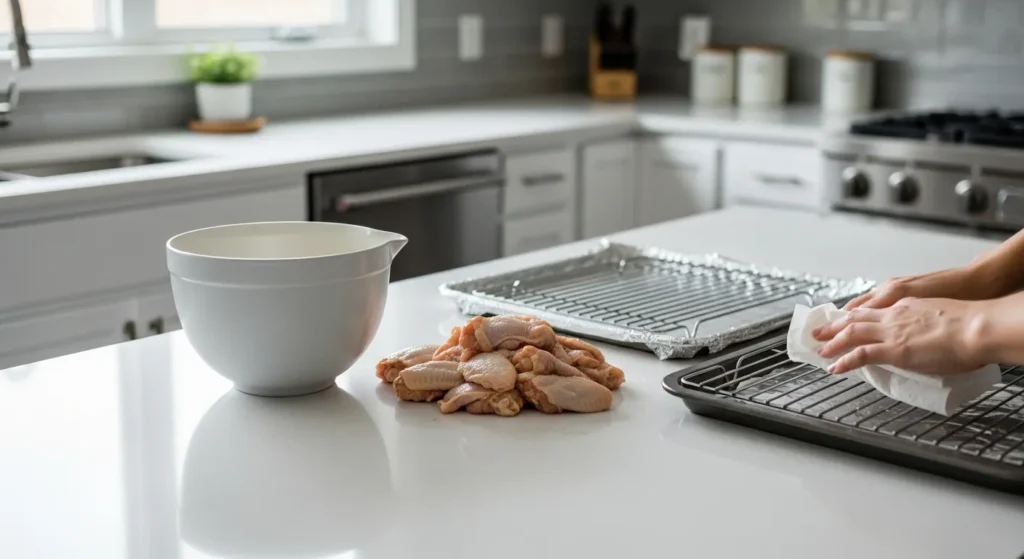 Crispy Baked Ranch Chicken Wings Recipe 1 Crispy Baked Ranch Chicken Wings Recipe Step 1