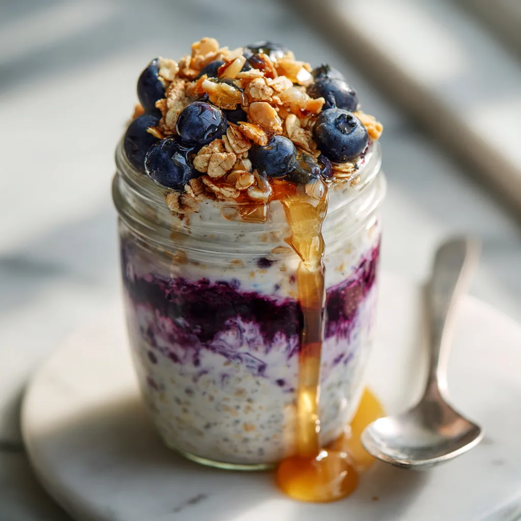 Creamy Blueberry Overnight Oats for Easy Breakfast 4 Blueberry Overnight Oats