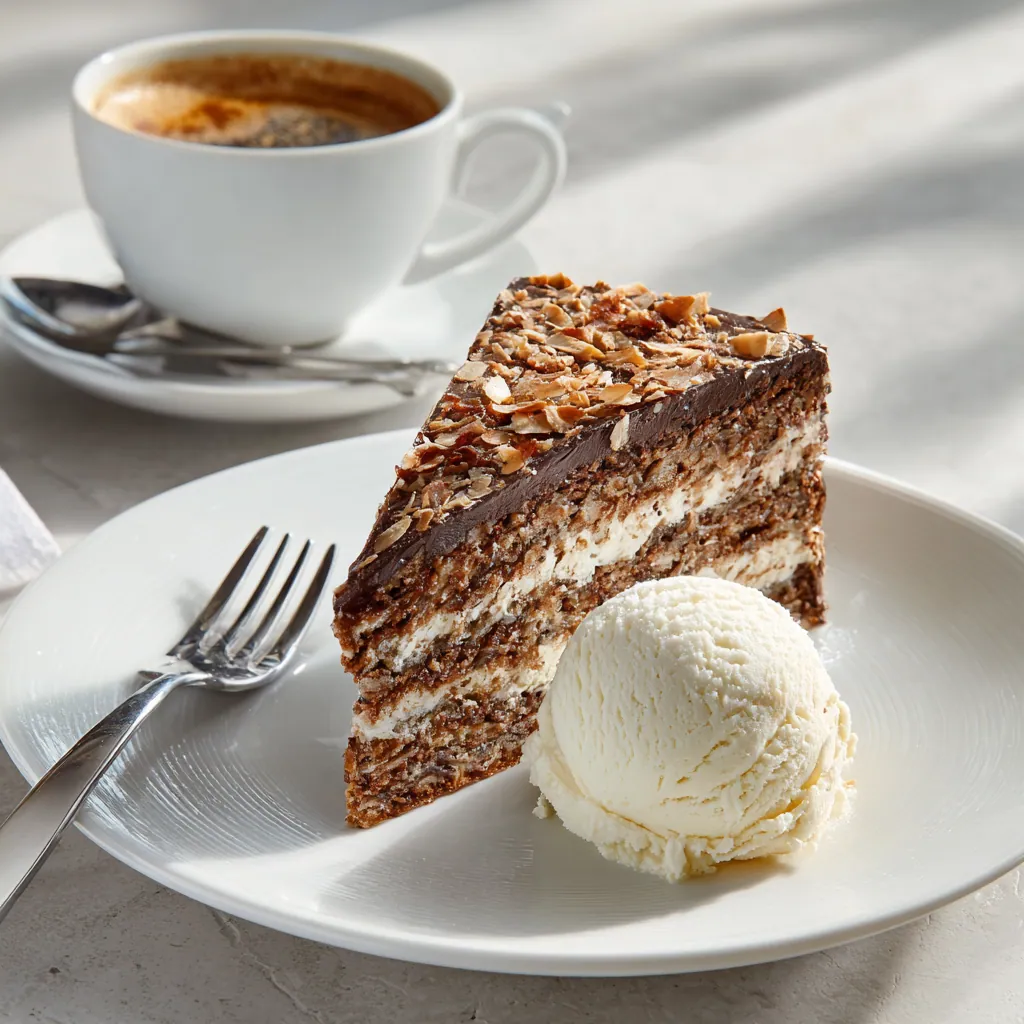 serving German Chocolate Cake