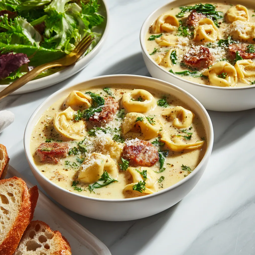 Creamy Tortellini Soup with Sausage Recipe 3 Serving soup