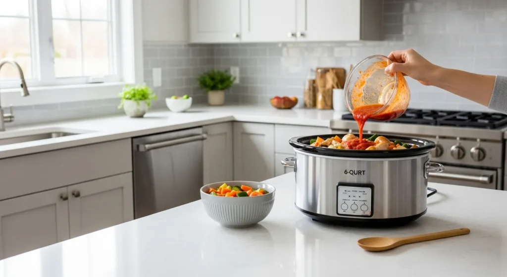 Slow Cooked Chicken Cacciatore Crockpot Recipe Step 3