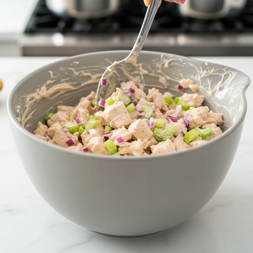 step no 4 of Creamy Healthy Chicken Salad Recipe