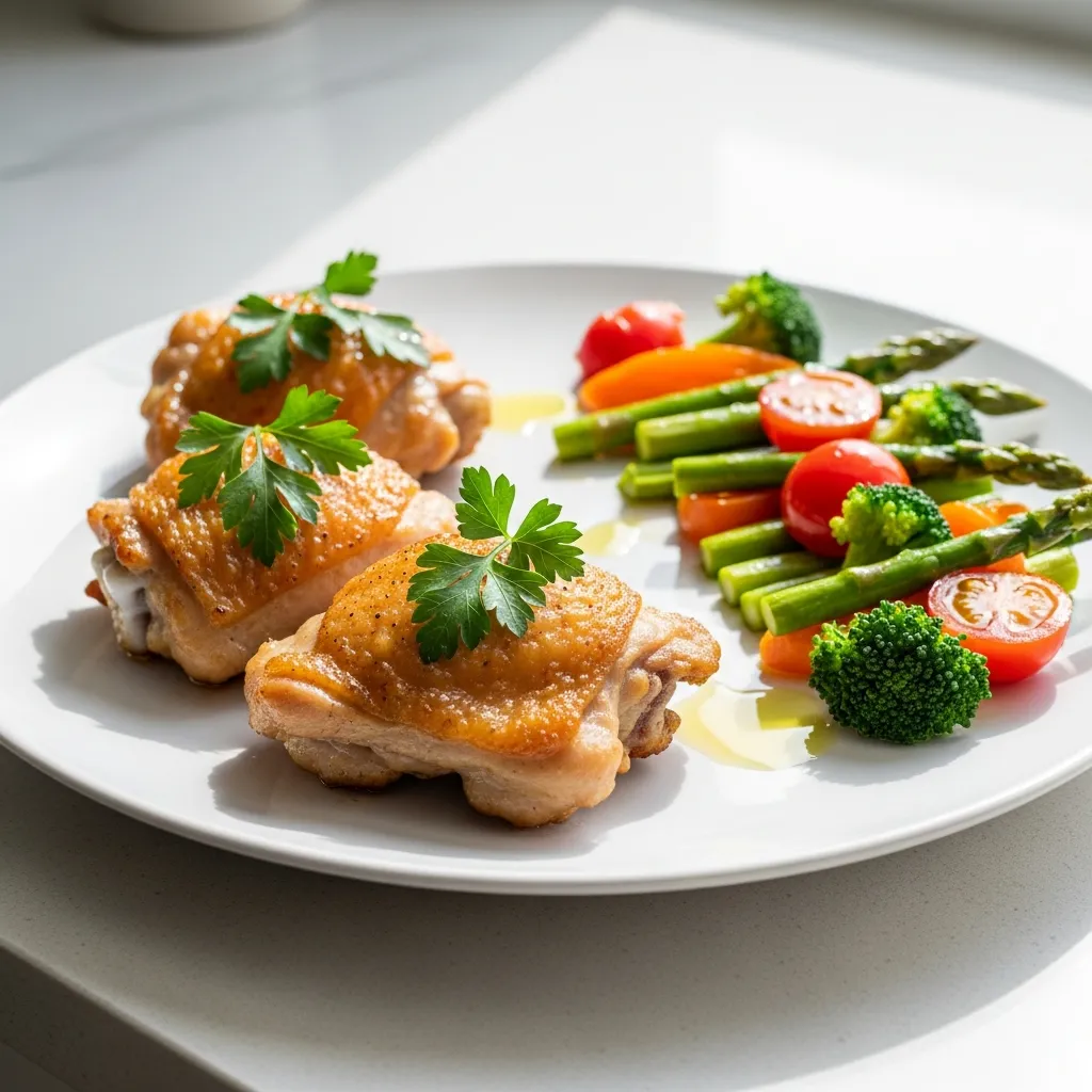 Juicy Chicken Thigh Recipe for Flavorful Dinner Meals 3 garnished dish 14