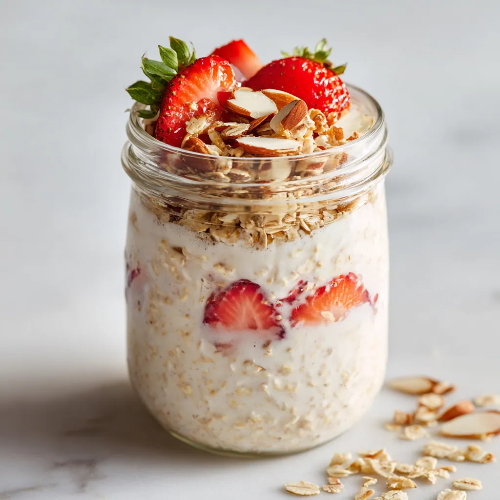Healthy Strawberry Overnight Oats High Protein Morning Meal 4 Strawberry Overnight Oats