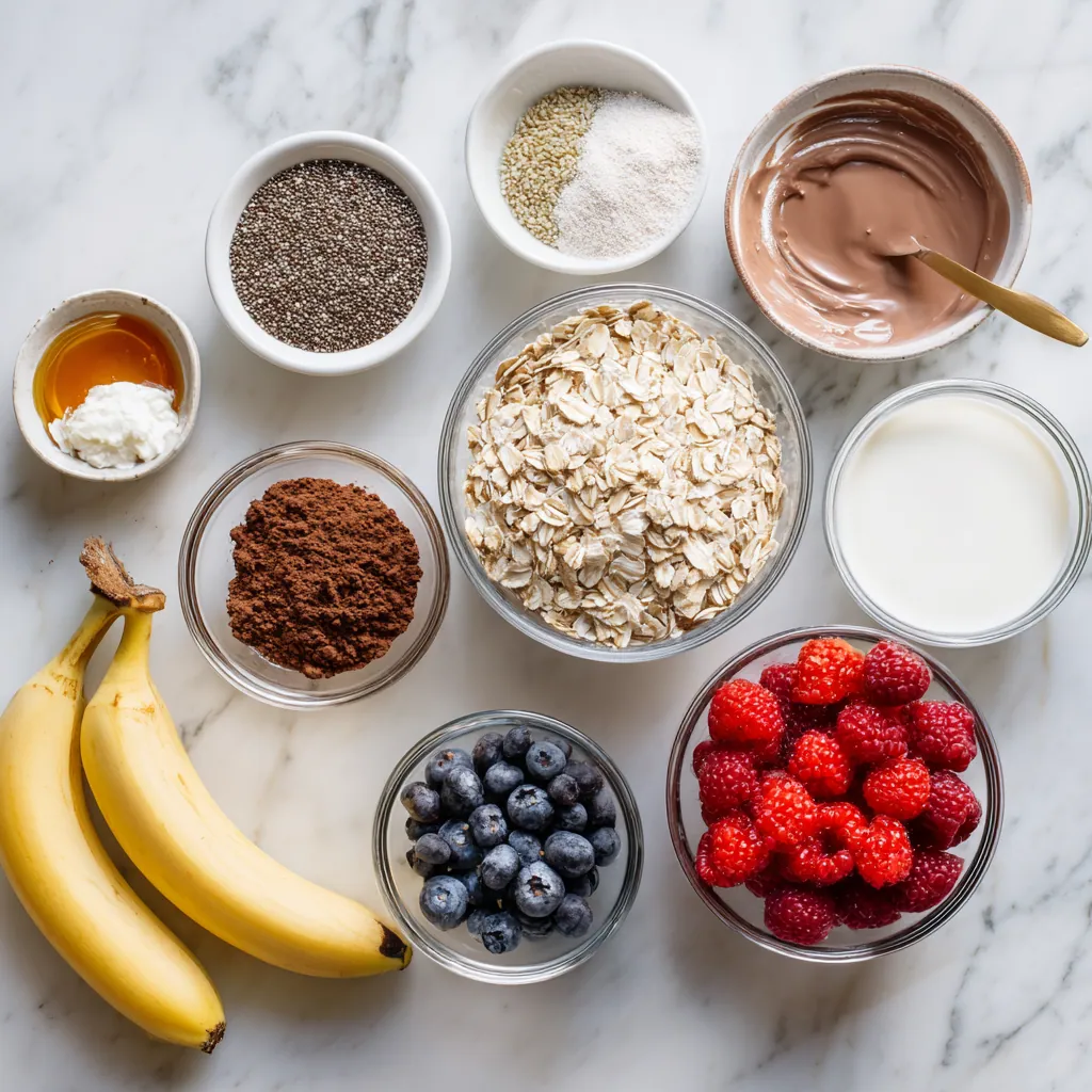 ingredients of Chocolate Overnight Oats Recipe