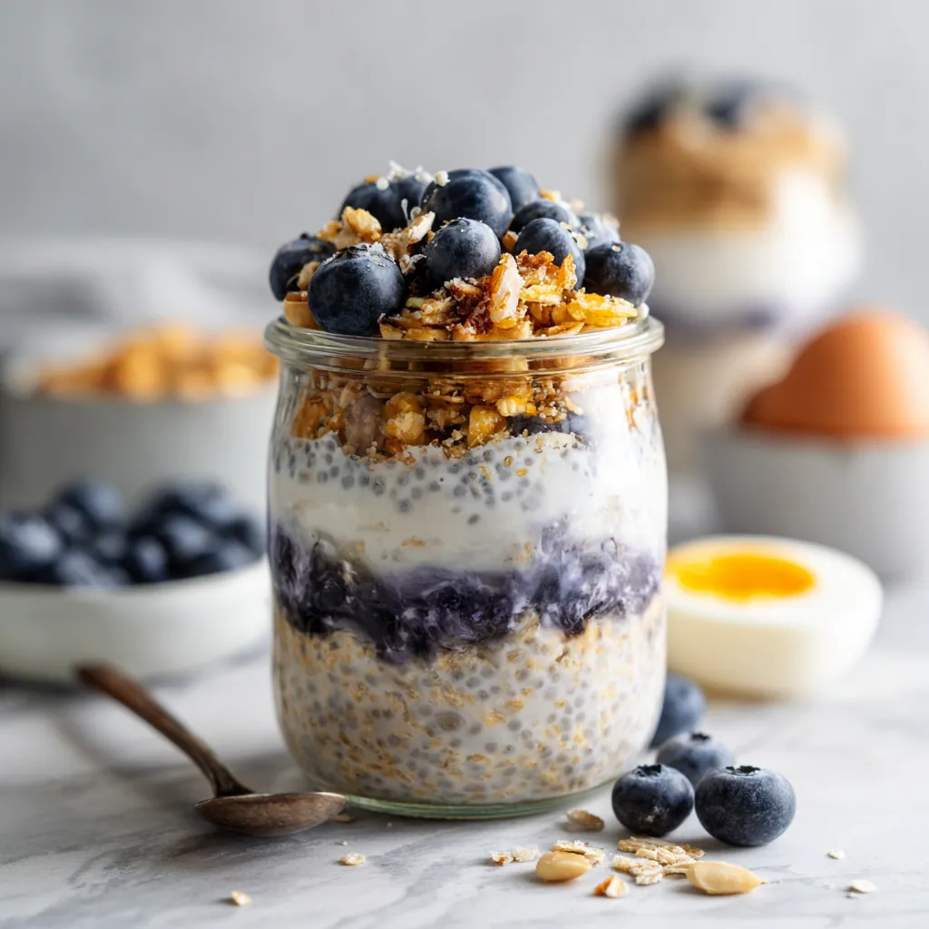 Creamy Blueberry Overnight Oats for Easy Breakfast 3 Blueberry Overnight Oats