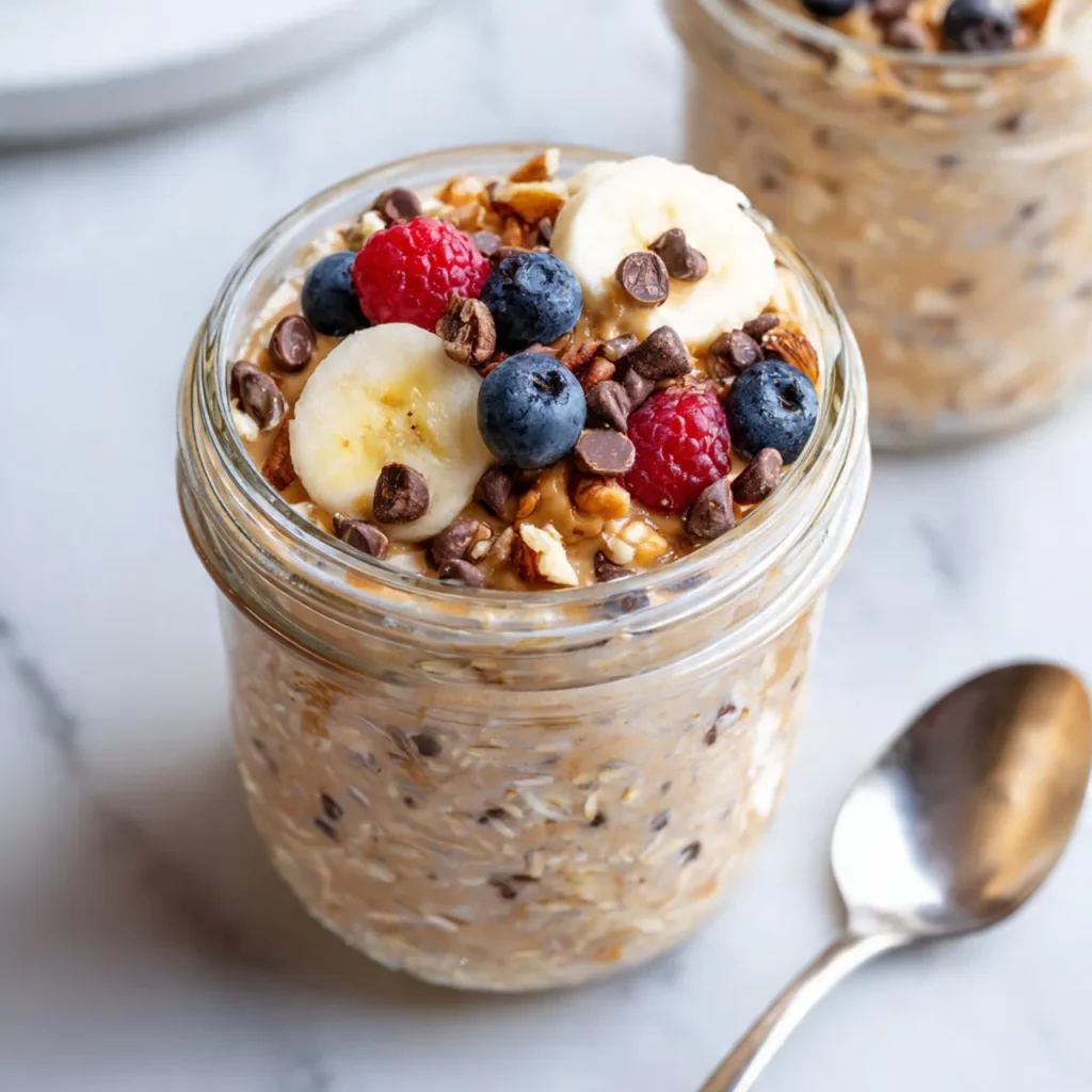 Nutty Peanut Butter Overnight Oats Recipe for Protein Packed Breakfast 2 step 6 34