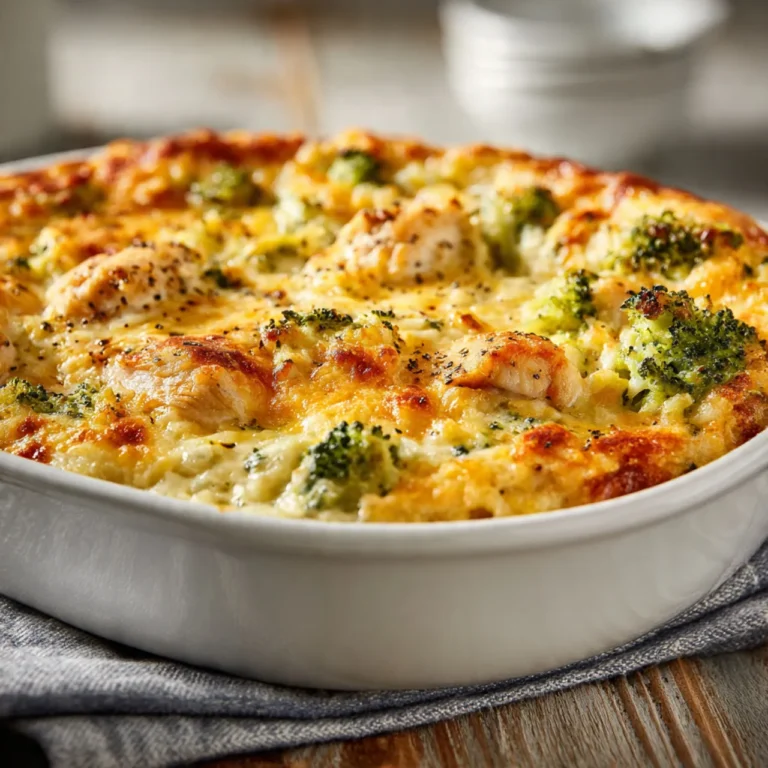 Creamy Chicken Broccoli Rice Cheese Casserole Recipe