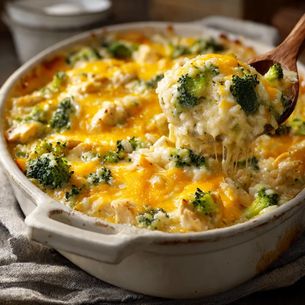 Creamy Chicken Broccoli Rice Cheese Casserole Recipe for Family Dinner Meals 2 Chicken Broccoli Rice Cheese Casserole