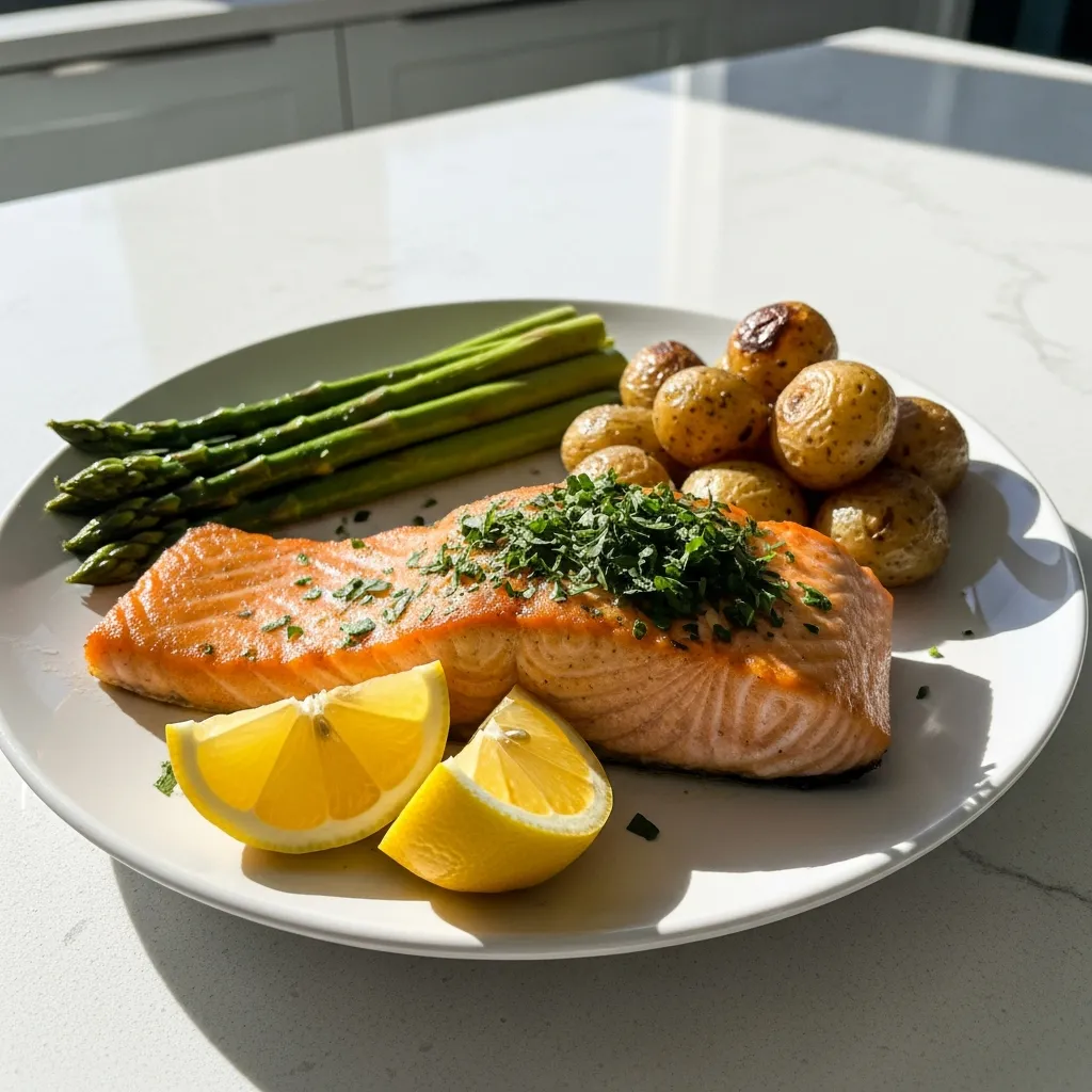 Fresh Salmon Recipe for Simple Healthy Meals 3 garnished dish