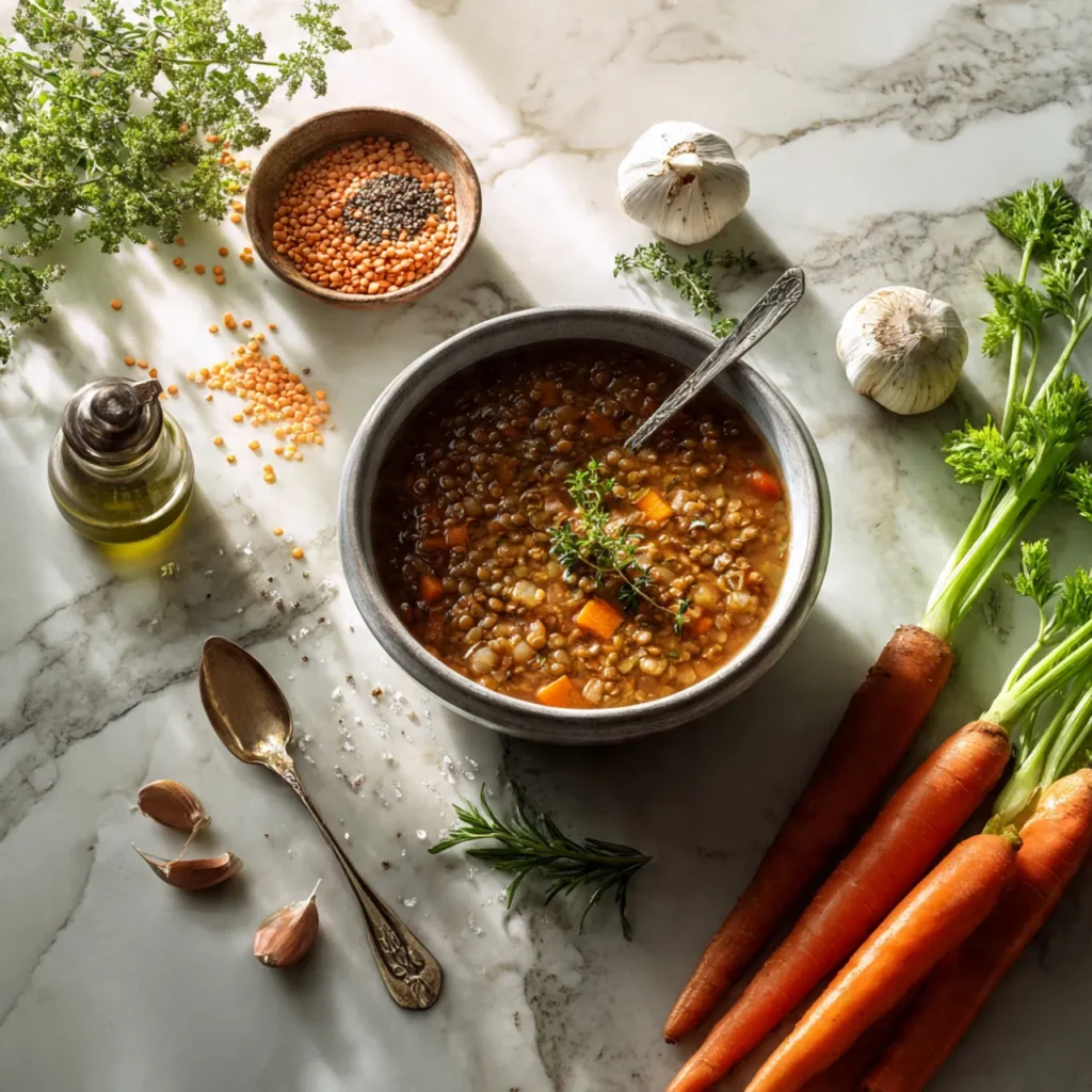 serving the Lentil Soup
