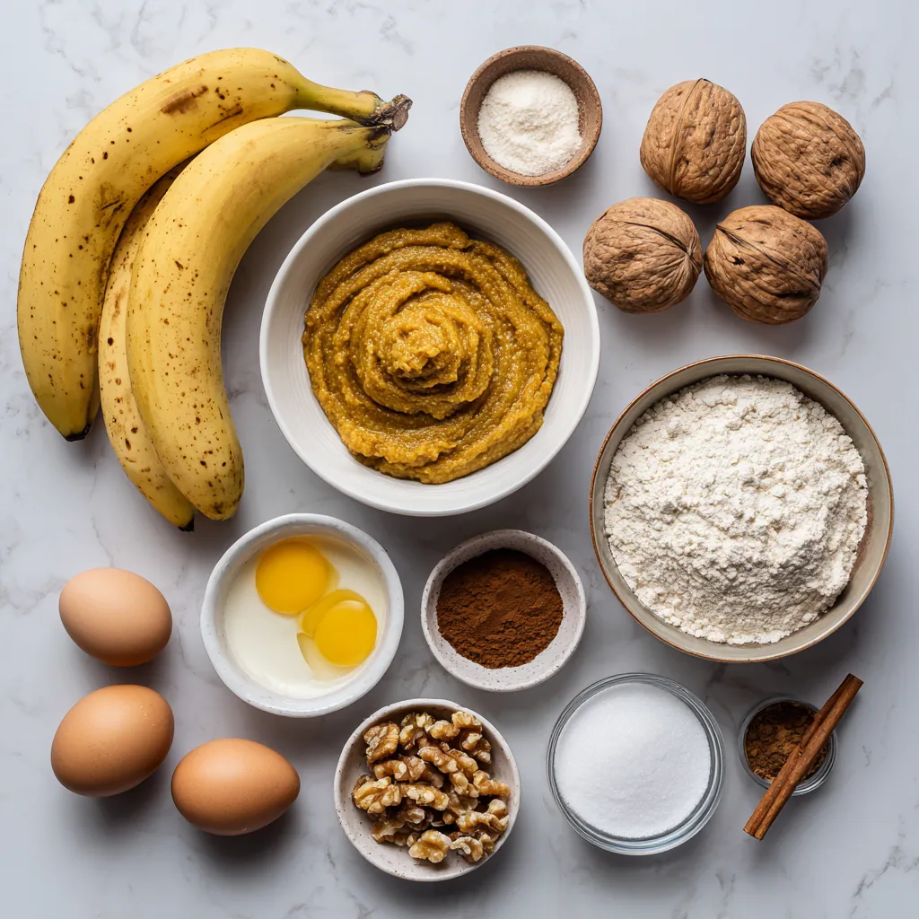 ingredients  of Moist Pumpkin Banana Bread Recipe