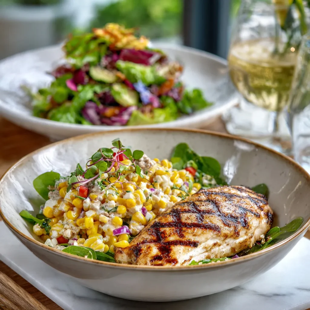 serving the Sweet Corn Salad Recipe