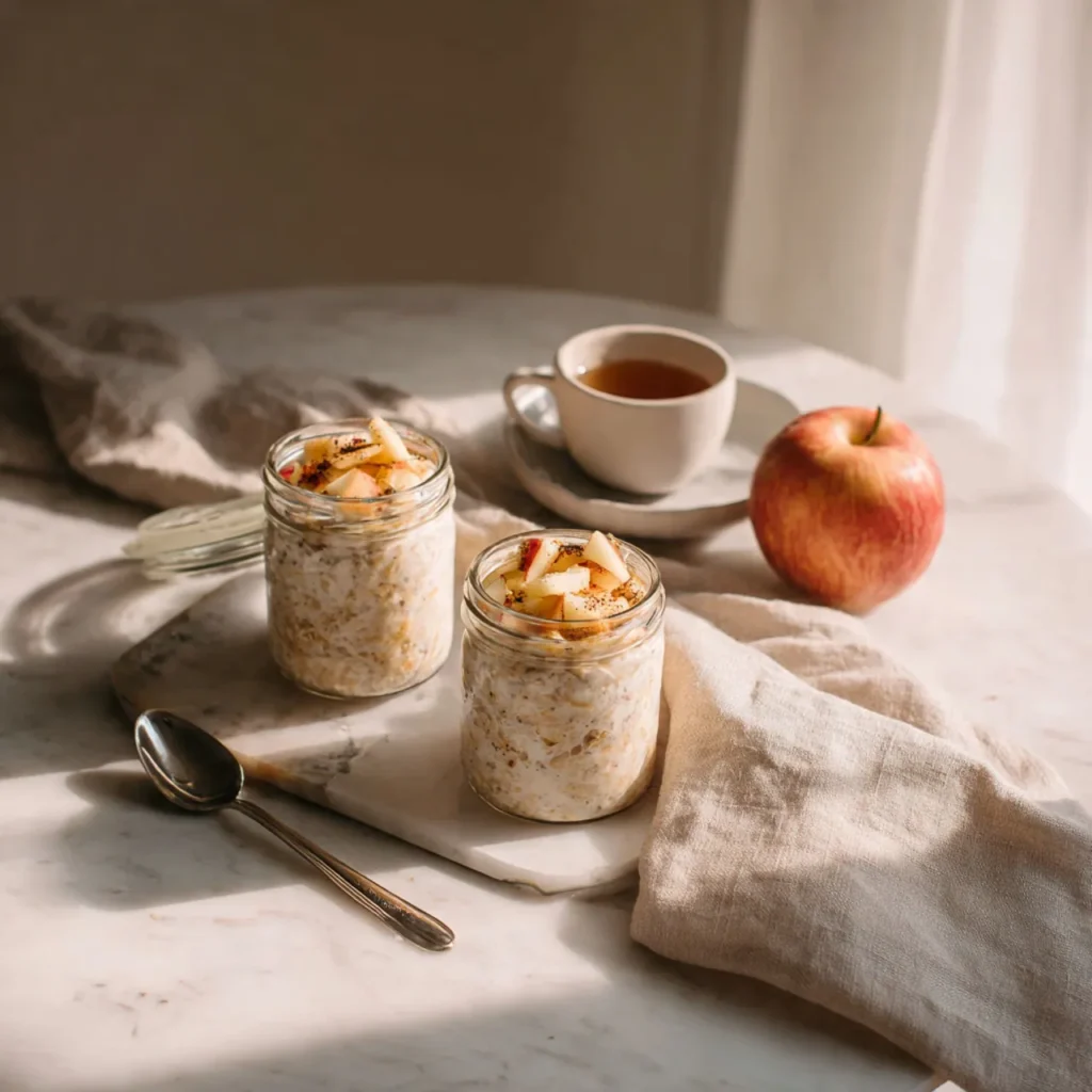 Creamy Apple Cinnamon Overnight Oats Recipe for Breakfast 3 serving 93