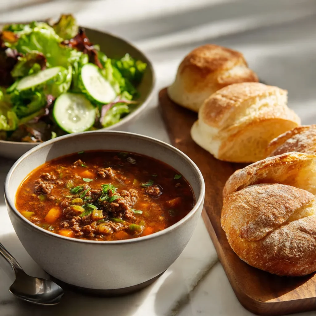 Rich Hamburger Soup Recipe for Comfort Food Meals 3 serving image