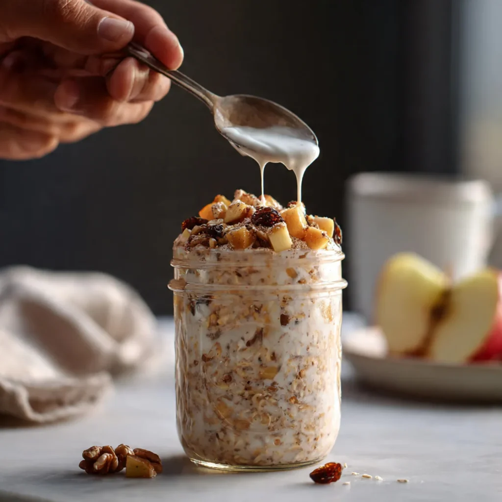 Creamy Apple Cinnamon Overnight Oats Recipe for Breakfast 2 step 6 83