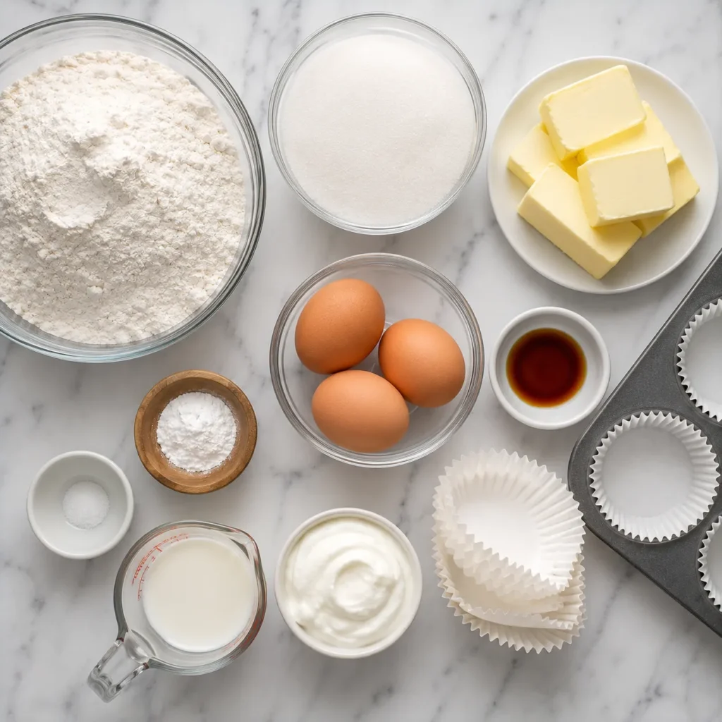 Soft Vanilla Cupcake Recipe for Light Bakery Style Treats 1 ingredients 56