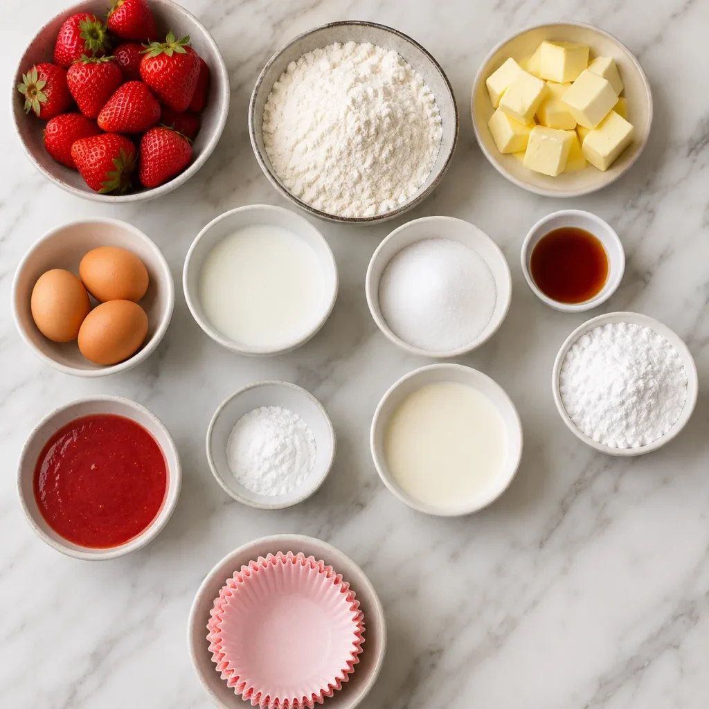 Sweet Strawberry Cupcake Recipe for Fresh Fruity Dessert 1 ingredients 57