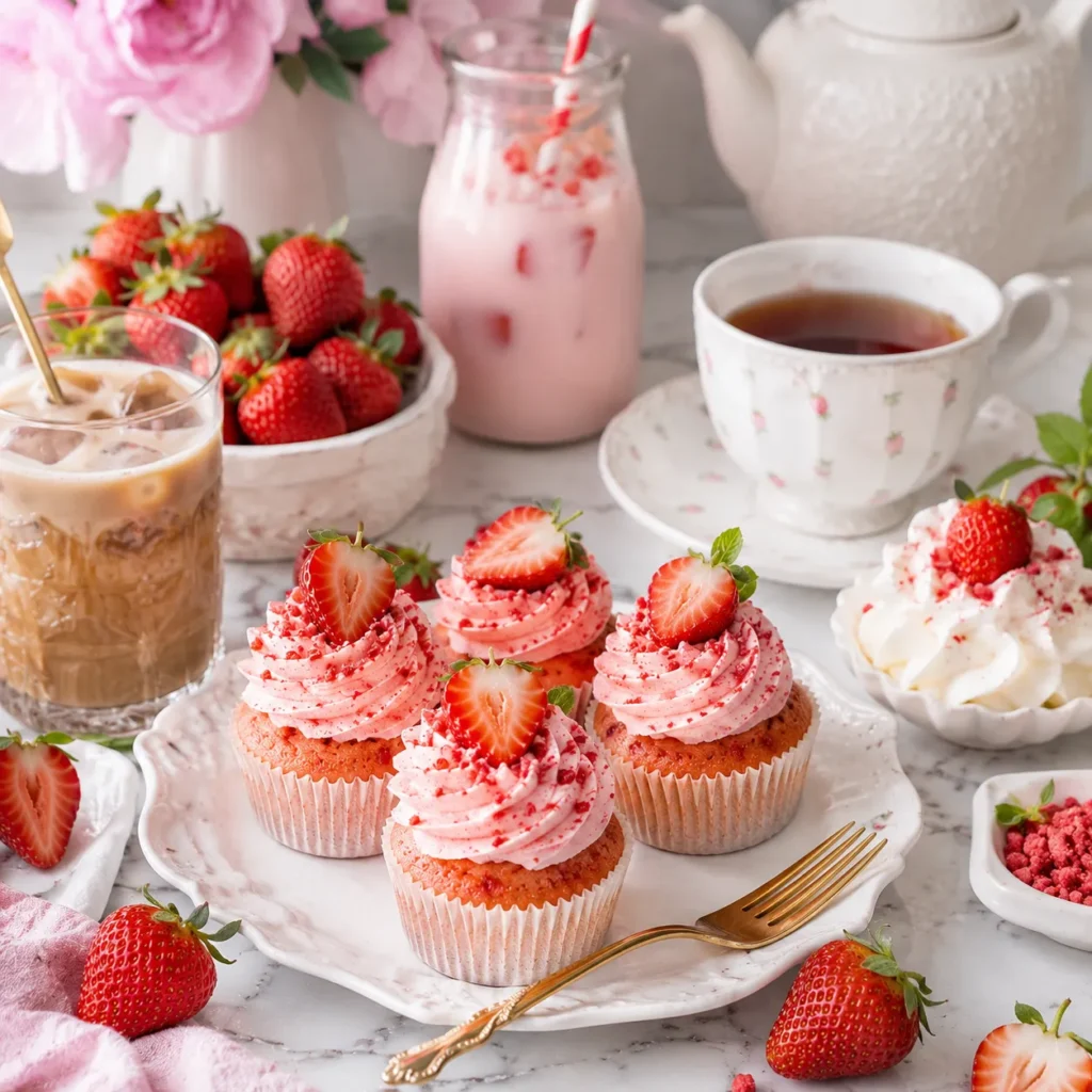 Sweet Strawberry Cupcake Recipe for Fresh Fruity Dessert 3 serving 49