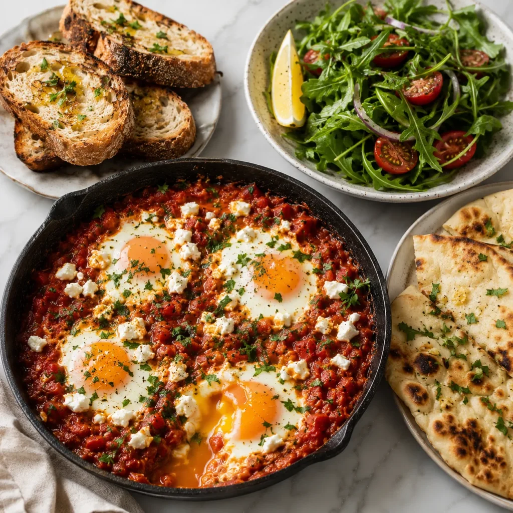 Savory Baked Eggs in Tomato Sauce Recipe for Rustic Breakfast Dish 3 serving 56