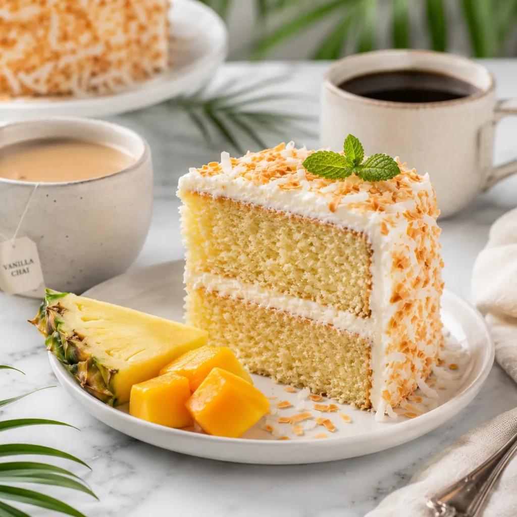 Moist Coconut Cake Recipe for Tropical Layered Dessert 3 servings 16