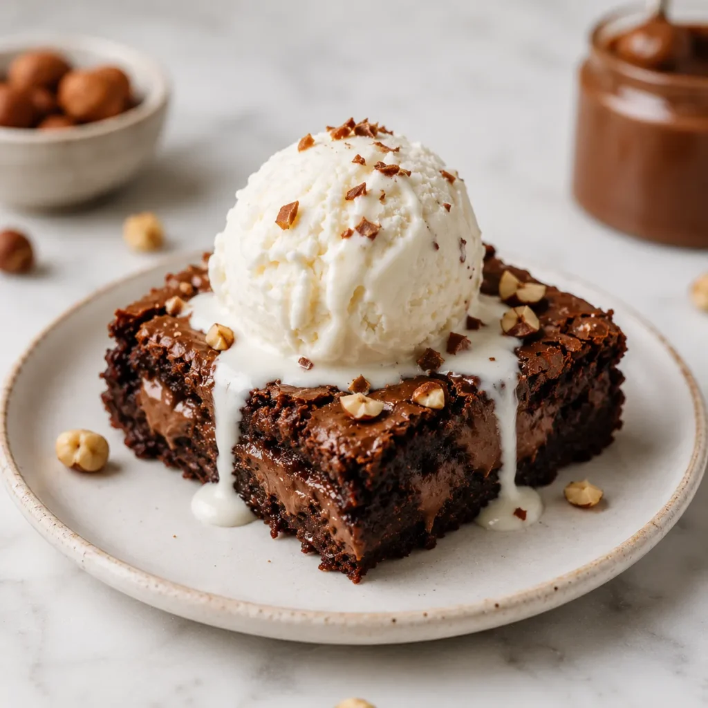 Fudgy Nutella Brownie Recipe for Rich Chocolate Hazelnut Flavor 3 servings 49