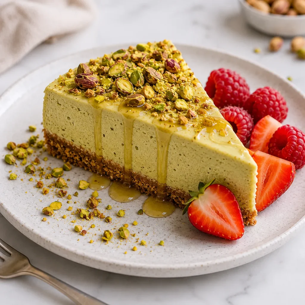 Creamy Pistachio Cheesecake Recipe for Rich Nutty Flavor 3 servings 80