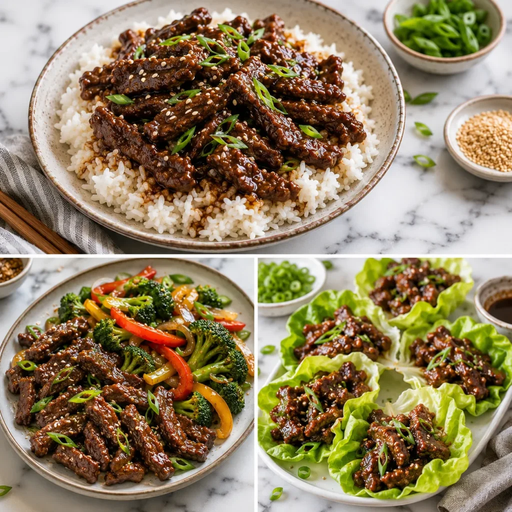 Savory Mongolian Beef Recipe for Sweet Savory Stir Fry 3 servings 83