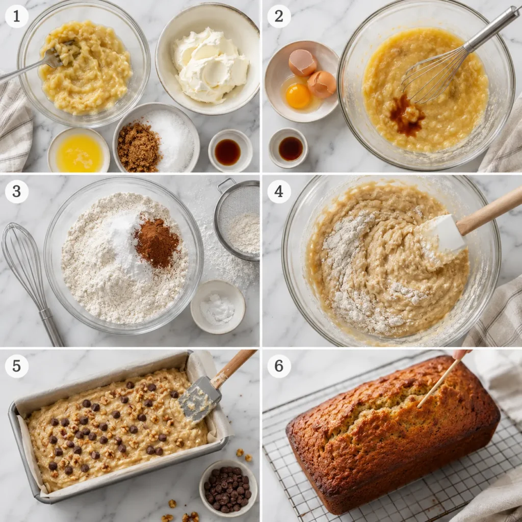 Soft Cream Cheese Banana Bread Recipe for Rich Moist Slices 2 step 102