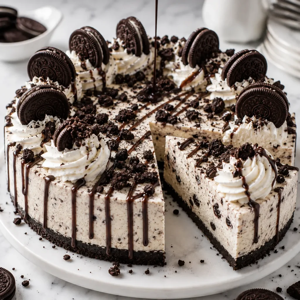 Creamy Oreo Cheesecake Recipe for Cookies and Cream Dessert 2 step 52