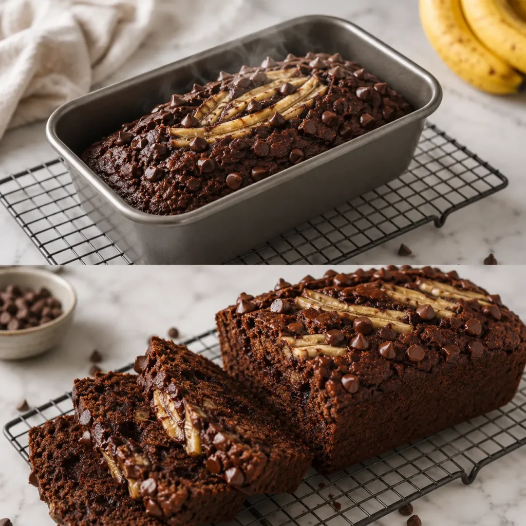 Moist Chocolate Banana Bread Recipe for Rich Sweet Baking 2 step 86