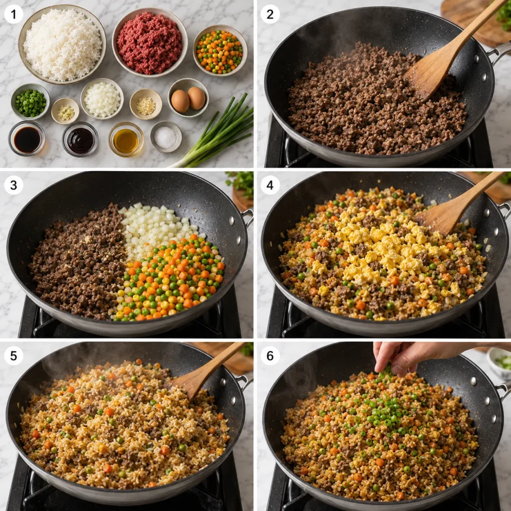 Savory Ground Beef Fried Rice Recipe for Quick Flavorful Meals 2 step 91