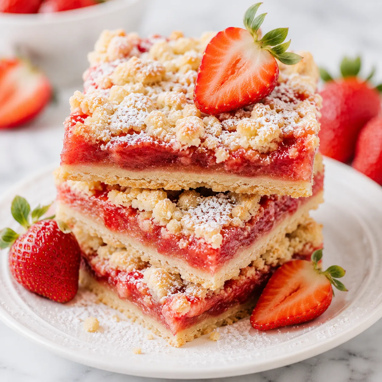 Sweet Strawberry Bars Recipe for Soft Fruity Treats