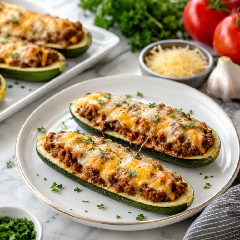 Ground Beef Stuffed Zucchini Recipe