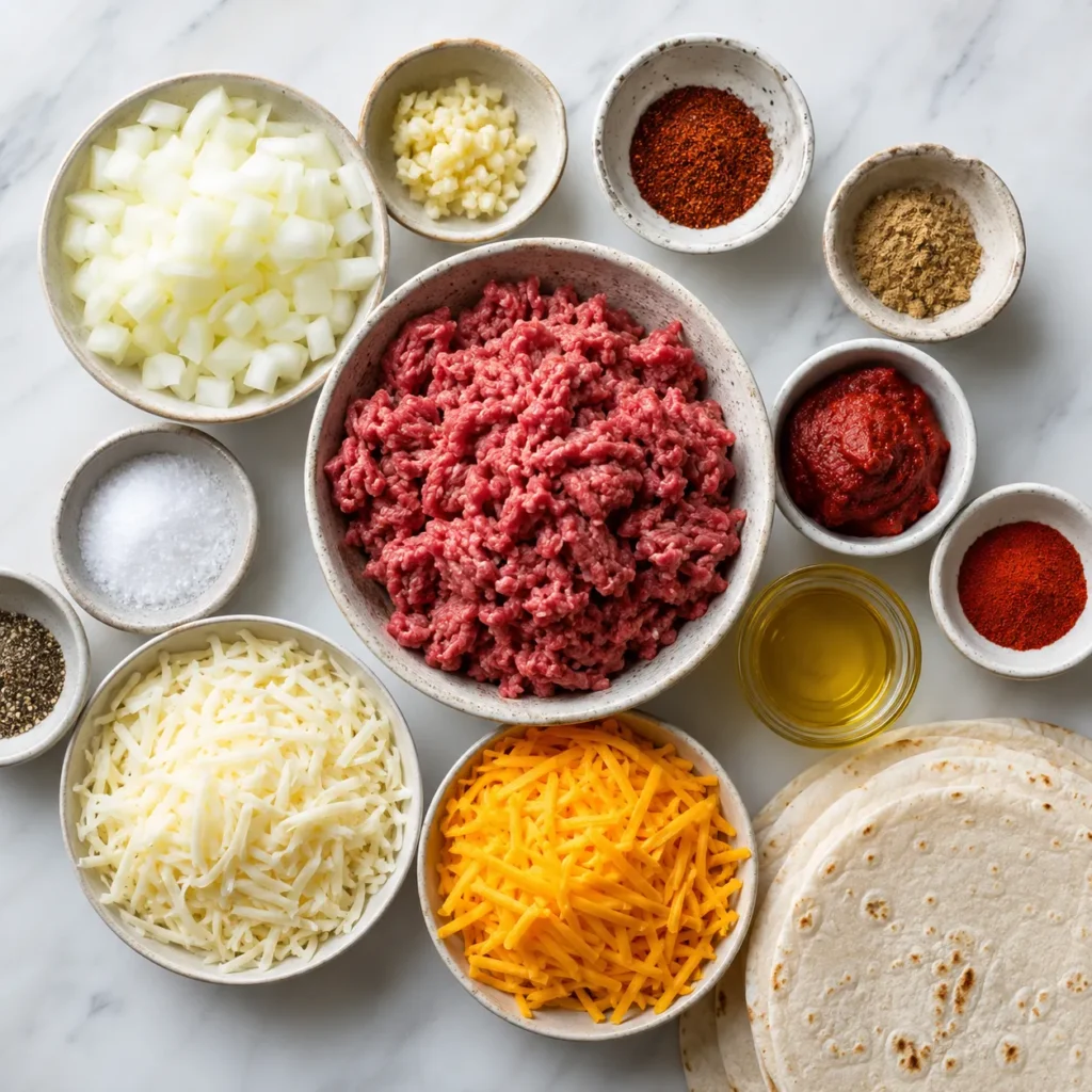 Cheesy Ground Beef Quesadilla Recipe for Crispy Tex Mex Flavor 1 ingredients 28