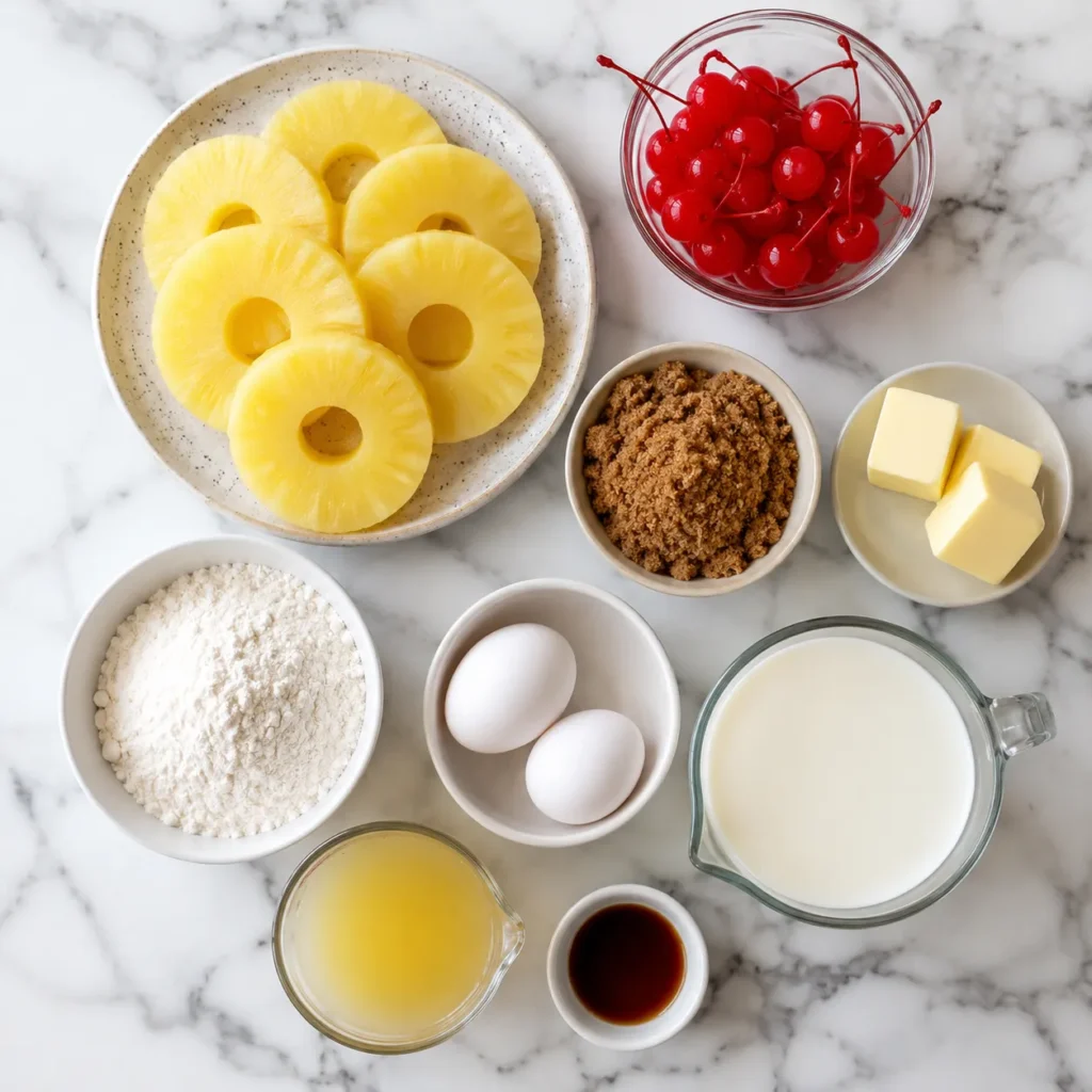 Moist Pineapple Upside Down Cake Recipe for Caramelized Fruit Dessert 1 ingredients 8