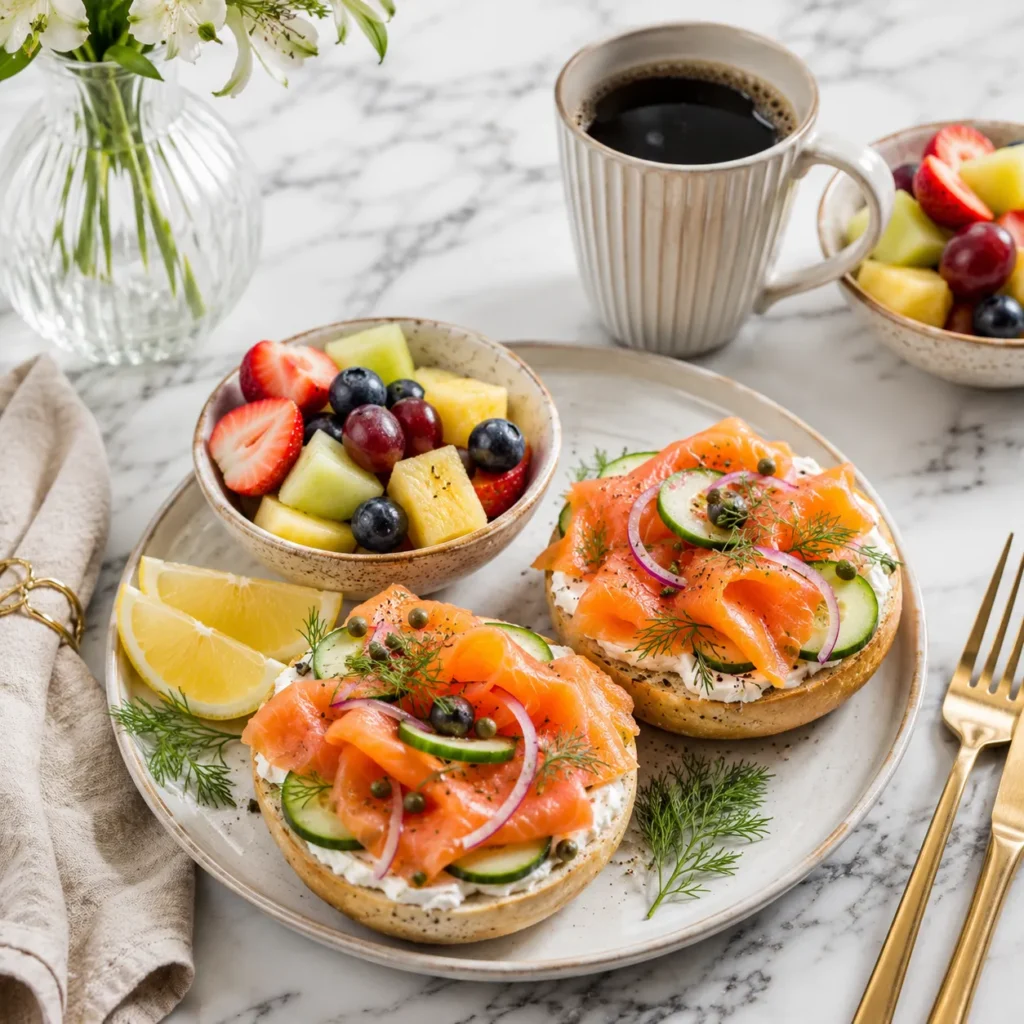 Classic Smoked Salmon Bagel Recipe for Fresh Brunch Flavor 3 serving 5