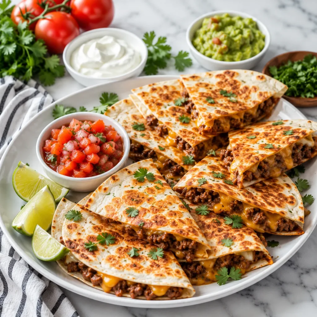 Cheesy Ground Beef Quesadilla Recipe for Crispy Tex Mex Flavor 3 servings 26