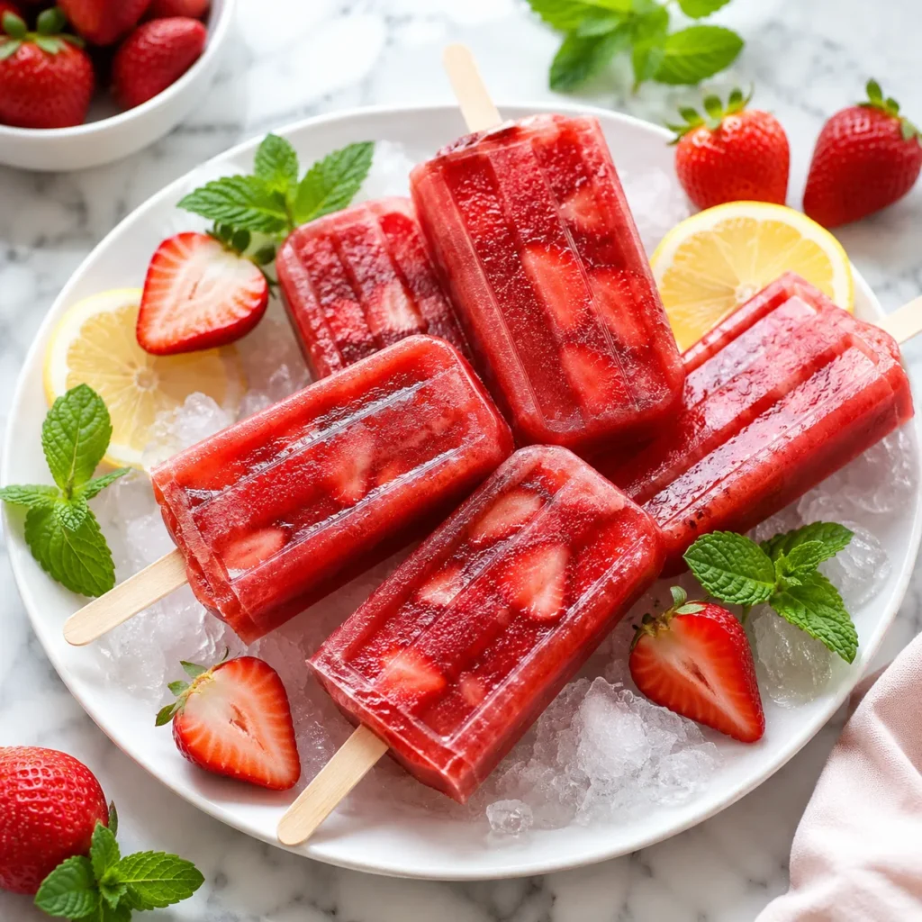 Refreshing Strawberry Popsicle Recipe for Fruity Frozen Treats 3 servings 62