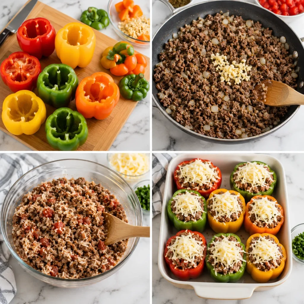 Savory Beef Stuffed Peppers Recipe for Hearty Dinner Meals 1 step 16