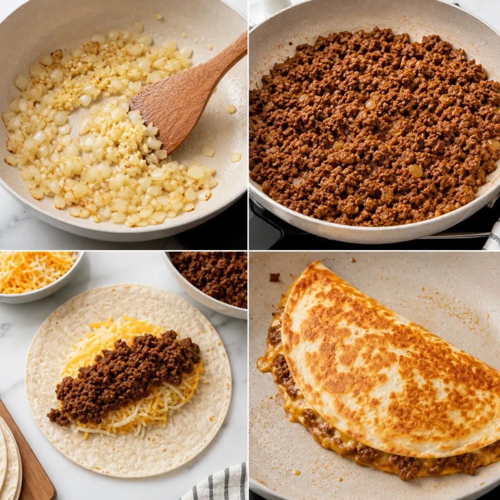 Cheesy Ground Beef Quesadilla Recipe for Crispy Tex Mex Flavor 2 step 18