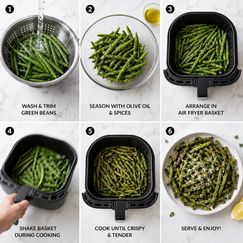 Crispy Air Fryer Green Beans Recipe for Light Roasted Sides 2 step6 10