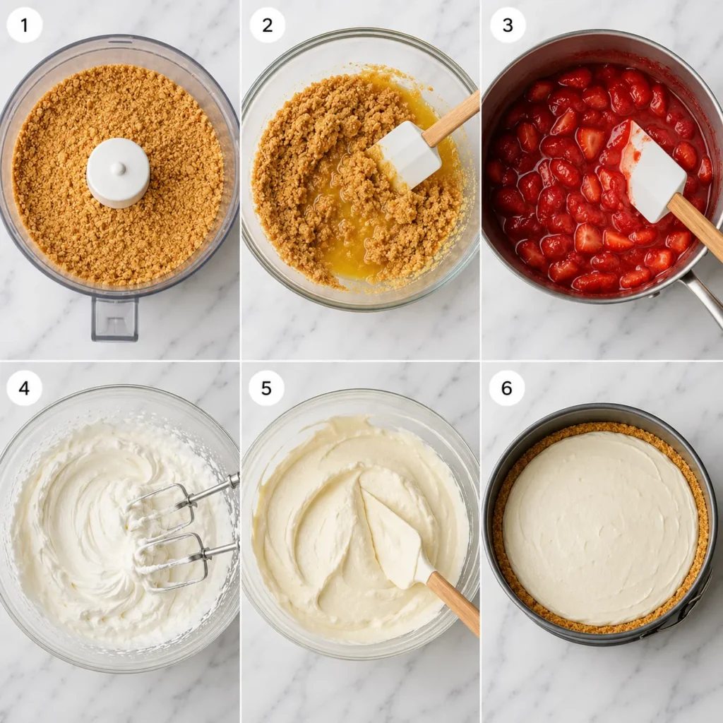 Creamy No Bake Strawberry Cheesecake Recipe for Smooth Berry Dessert 2 step6 3