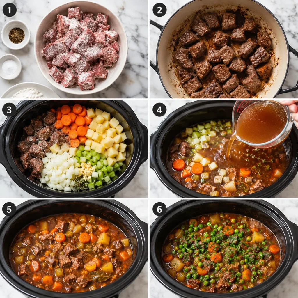 Tender Slow Cooker Beef Stew Recipe for Hearty Family Meals 2 steps 12