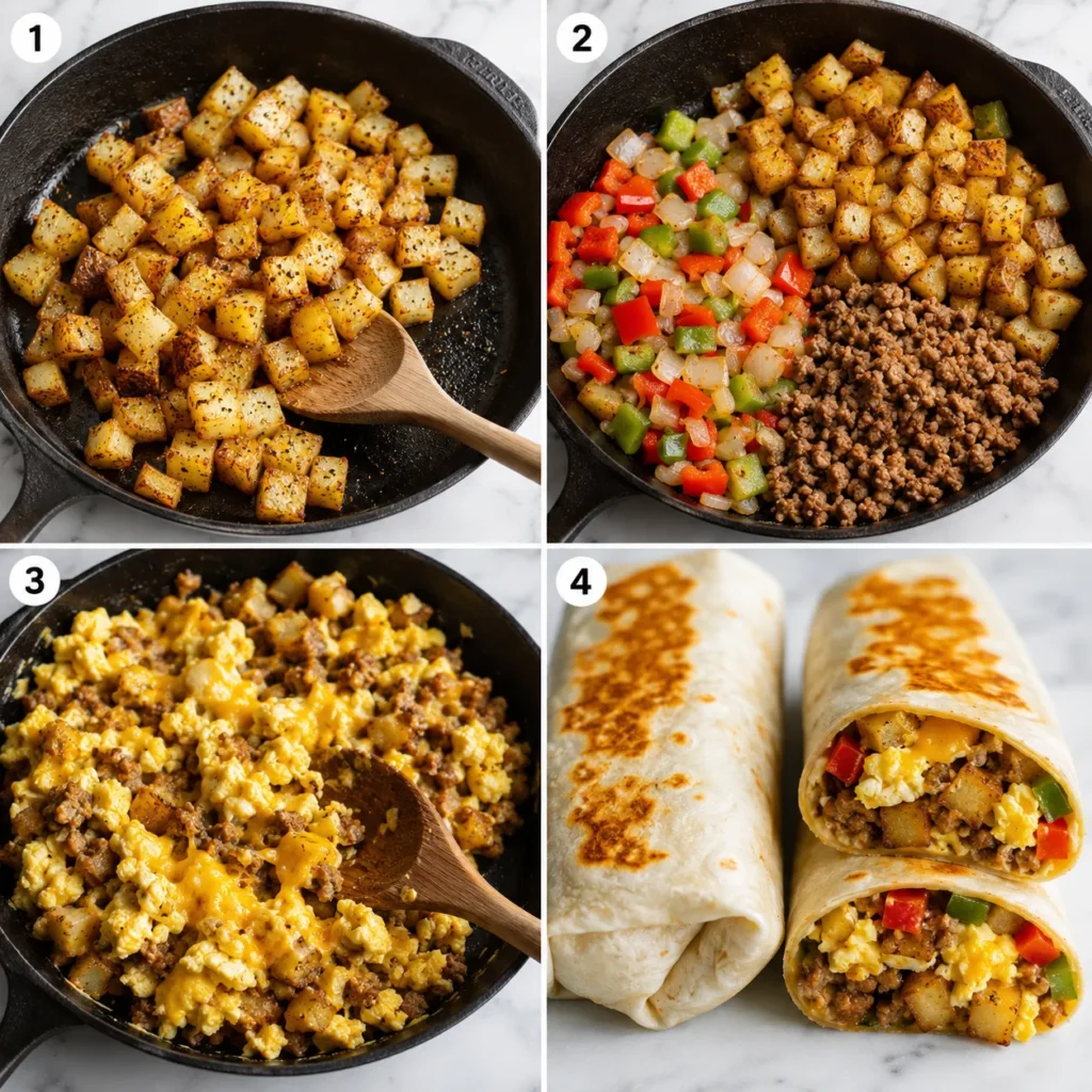 Hearty Breakfast Burrito Recipe for Filling Morning Meals 2 steps 14