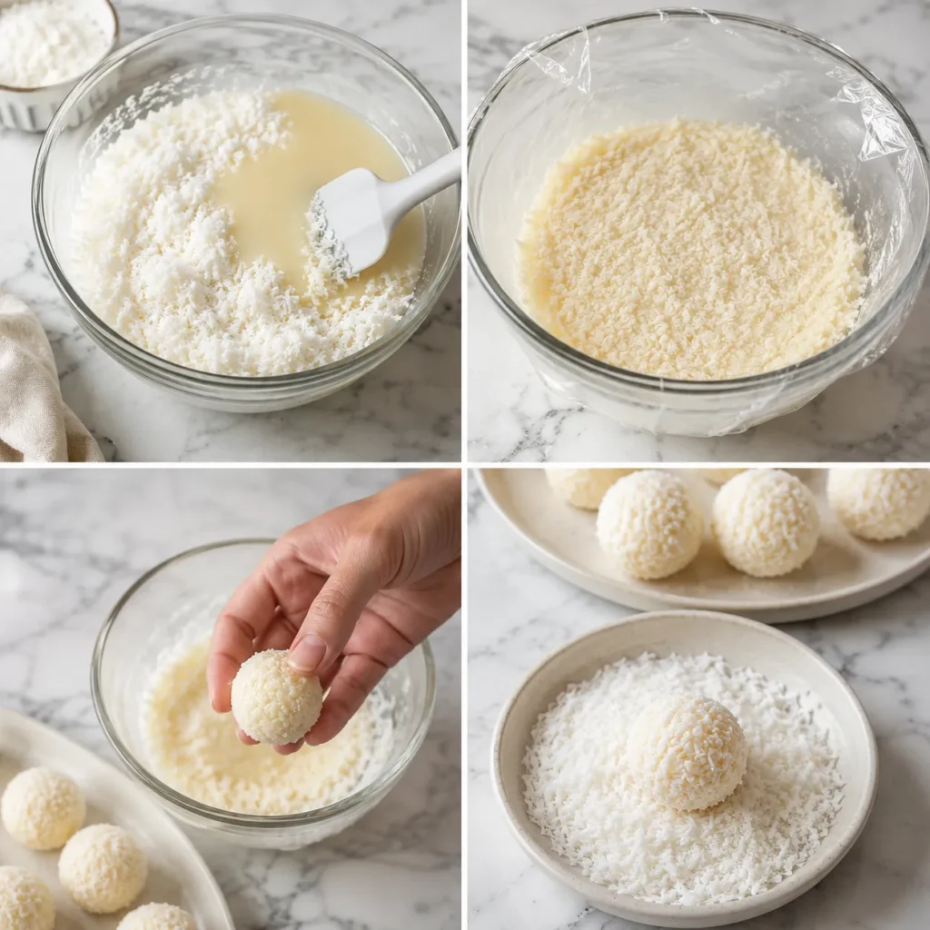 Easy No Bake Coconut Balls Recipe for Bite Sized Sweet Snacks 2 steps 23