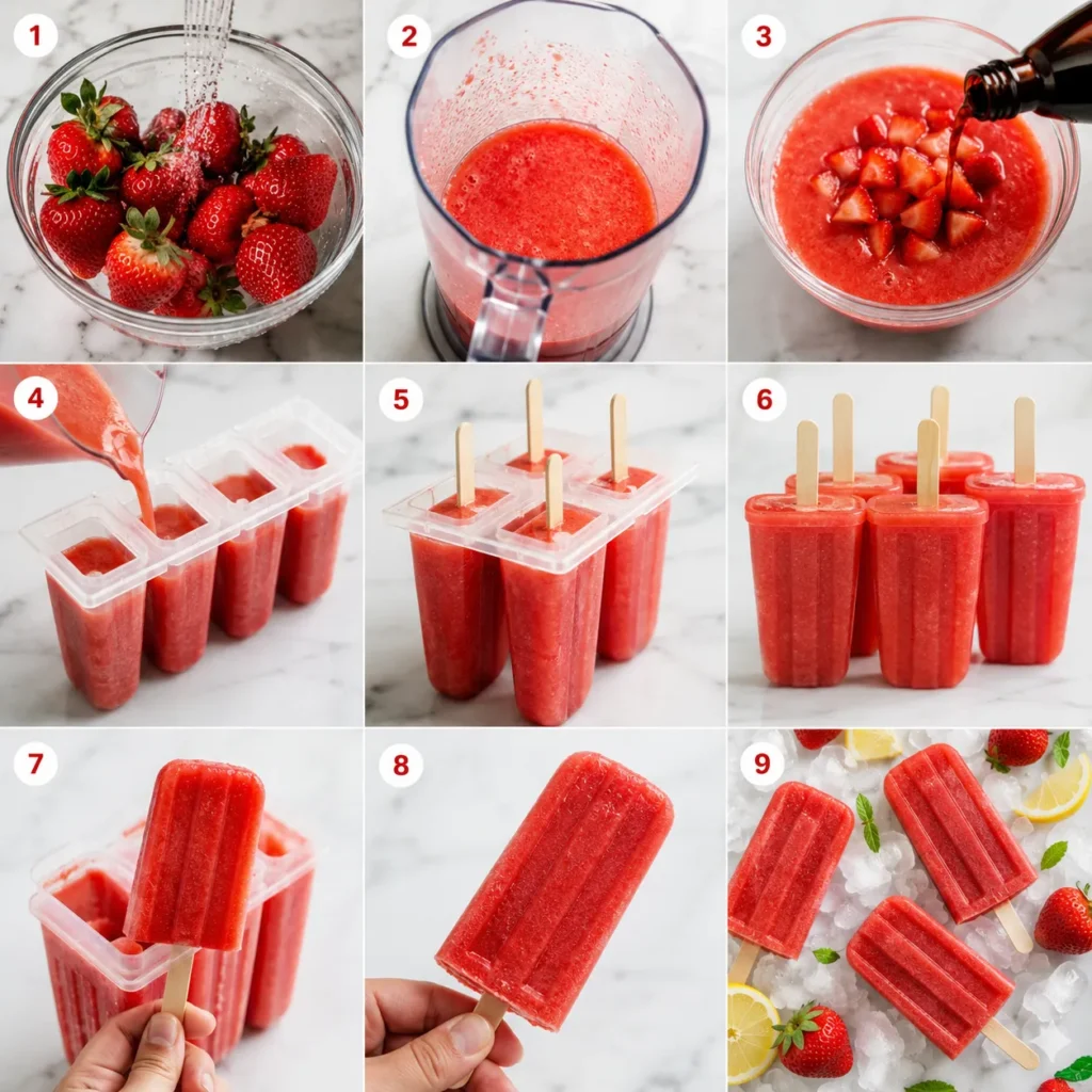 Refreshing Strawberry Popsicle Recipe for Fruity Frozen Treats 2 steps 24